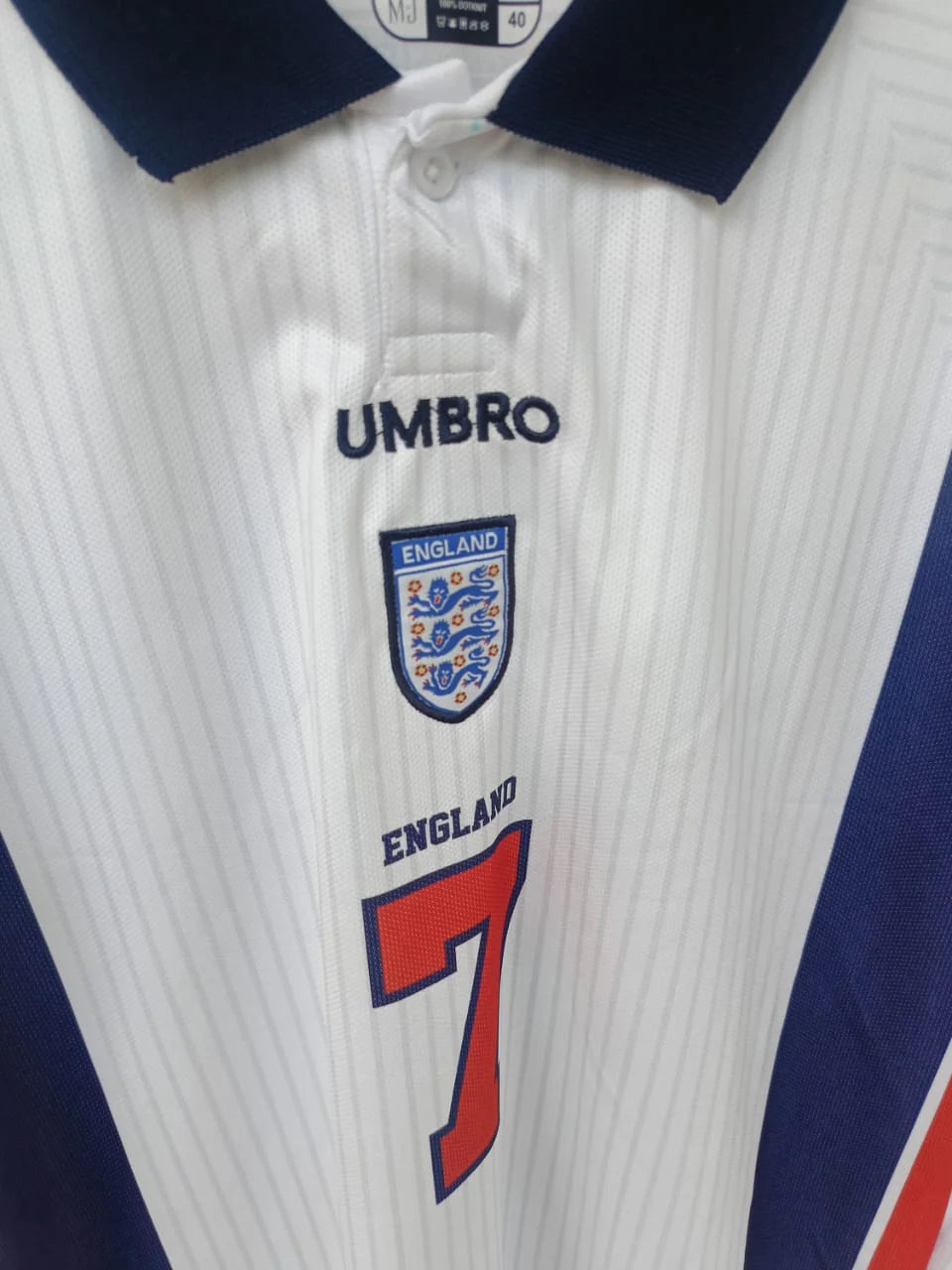 England 1998 Full Sleeve Home Jersey Embroidery
