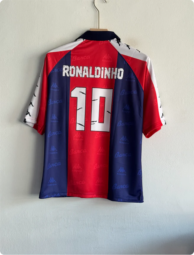 BARCELONA 1992 VINTAGE SPECIAL KIT RONALDINHO FIVESLEEVE POLO