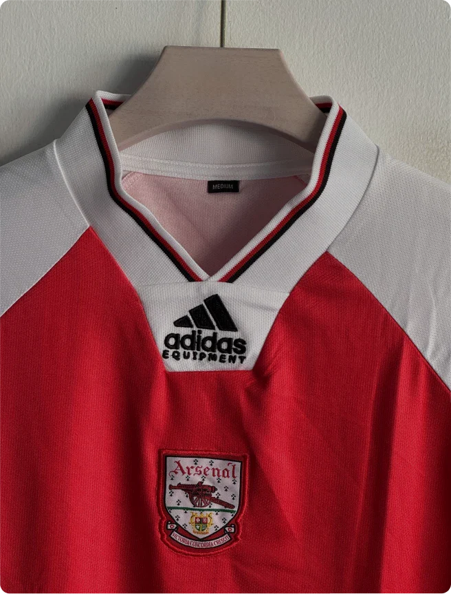 ARSENAL 1992-93 HOME KIT V KNITTED POLO FIVESLEEVE EMBROIDERY PREMIUM