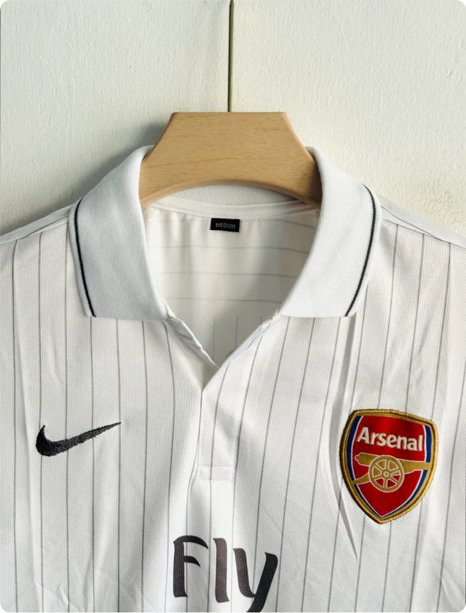 ARSENAL 2009-10 AWAY KIT FABREGAS FIVESLEEVE POLO EMBROIDERY PREMIUM