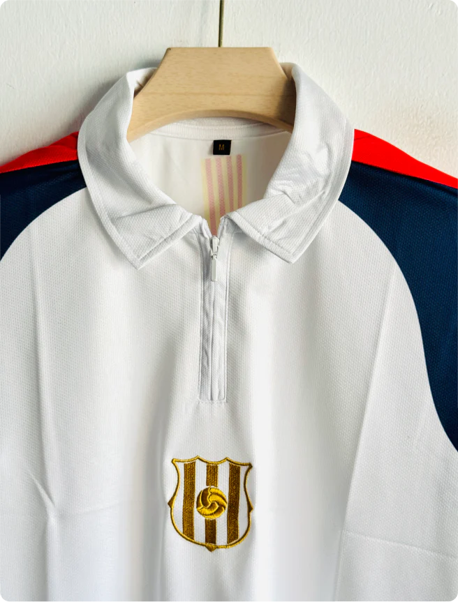 BARCELONA VINTAGE KIT FIVESLEEVE POLO EMBROIDERY WITH ZIP PREMIUM
