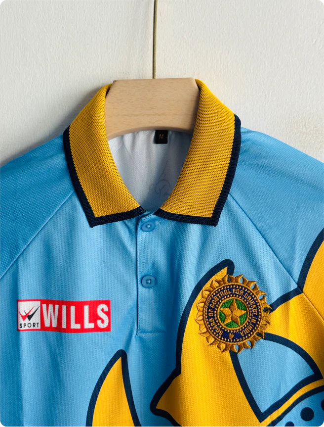 INDIA 1999 WORLD CUP KIT TENDULKAR POLO EMBROIDERY PREMIUM