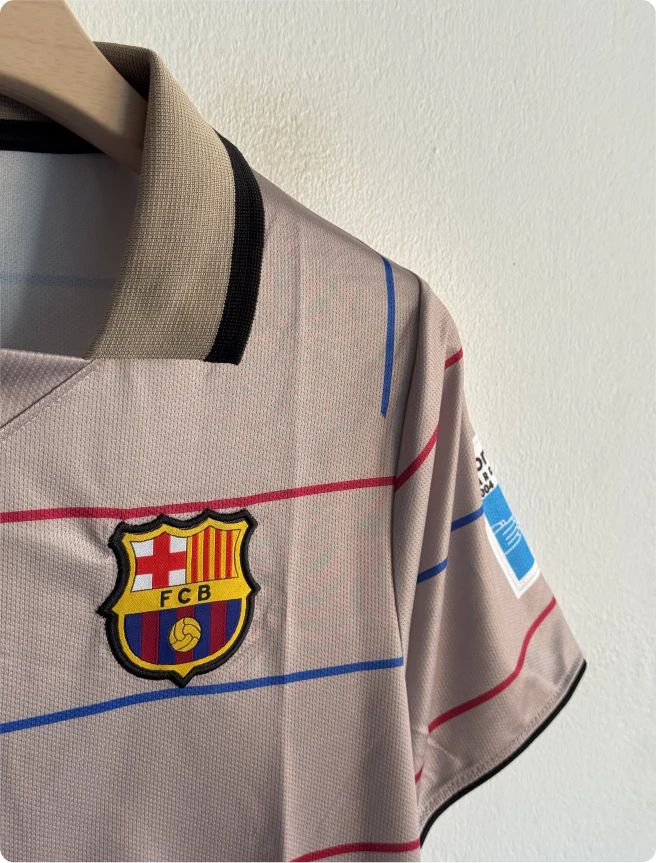 BARCELONA 2003-04 AWAY KIT RONALDINHO POLO EMBROIDERY PREMIUM