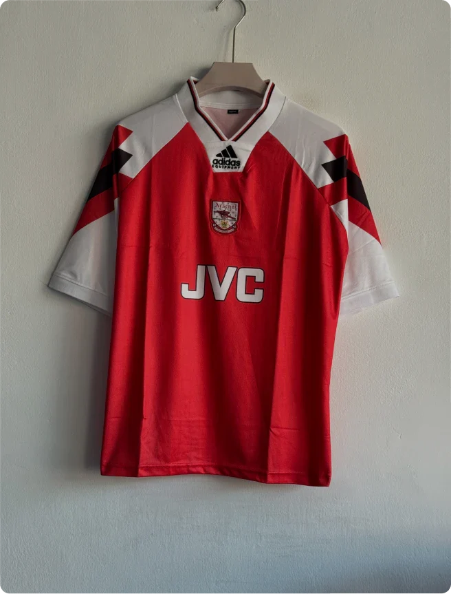 ARSENAL 1992-93 HOME KIT V KNITTED POLO FIVESLEEVE EMBROIDERY PREMIUM