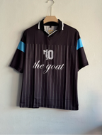 ARGENTINA LA-ALBICELESTE 10 BLACK KIT FIVESLEEVE POLO EMBROIDERY PREMIUM