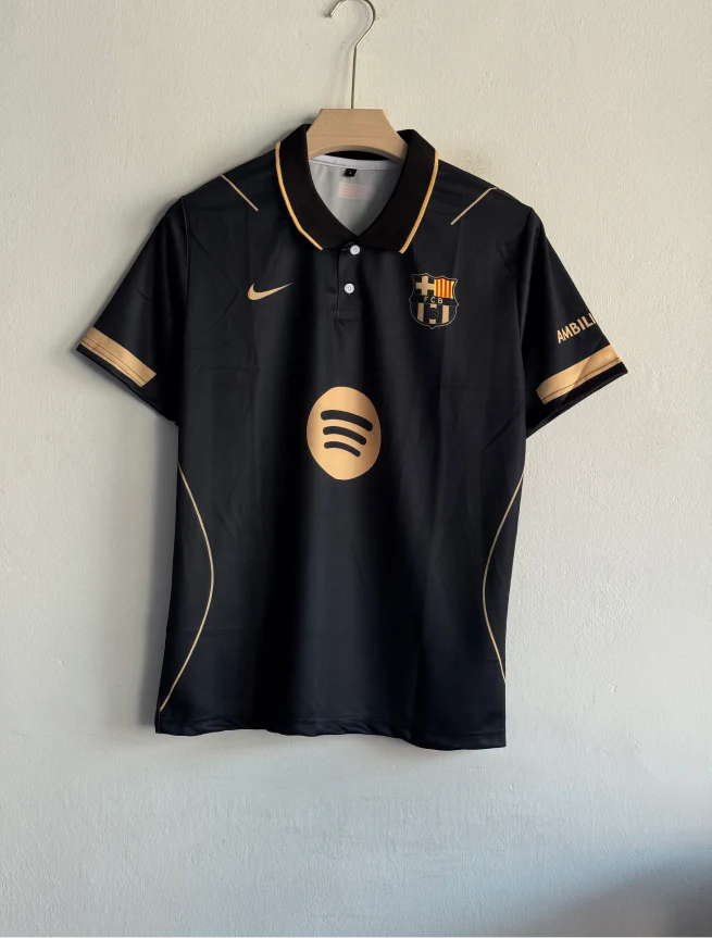 BARCELONA BLACK SPECIAL PREMATCH KIT LAMINE YAMAL PREMIUM POLO