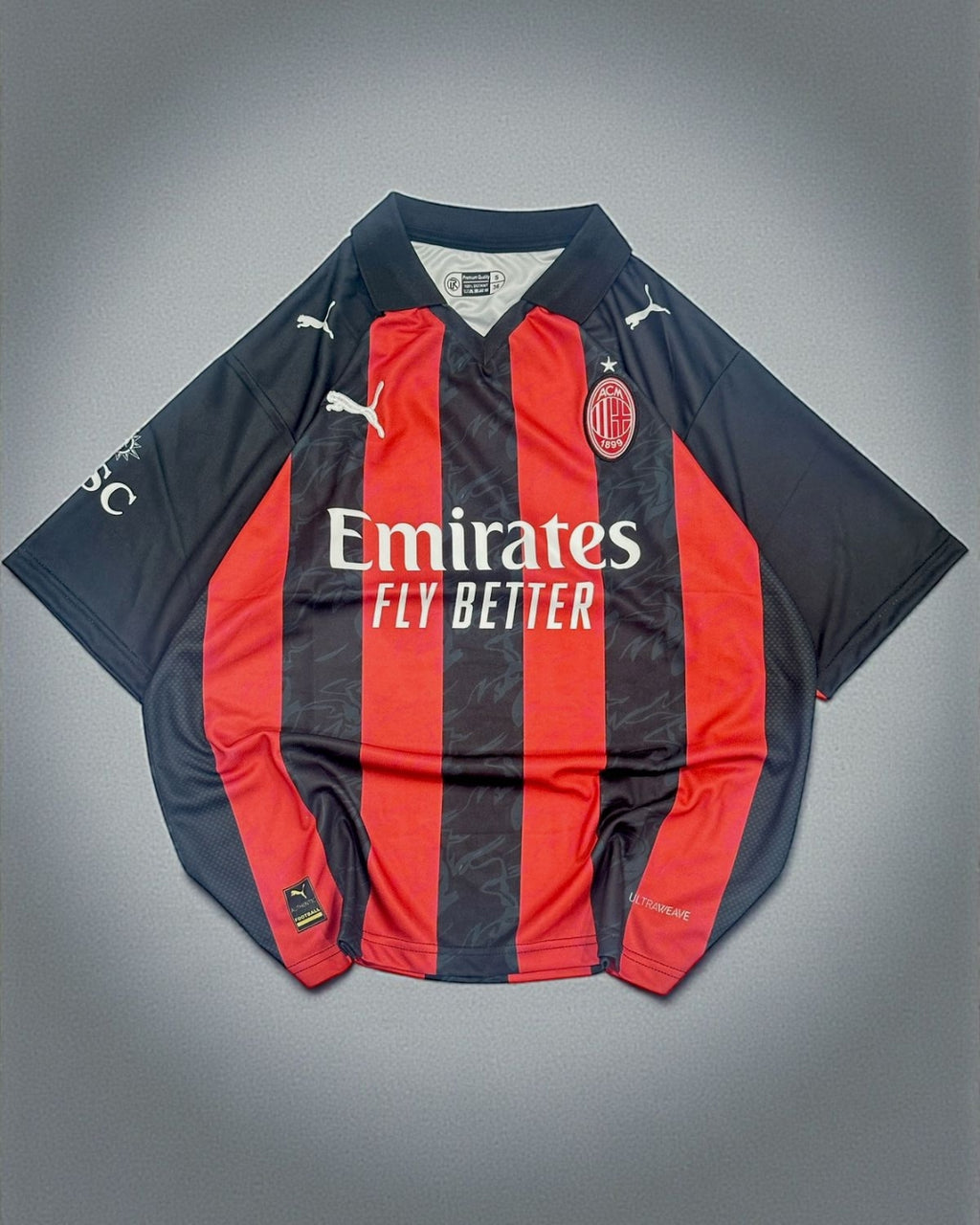 AC Milan 2025/2026 Home Jersey Five Sleeve Collar Embroidery