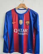 FC Barcelona 2016/2017 Full Sleeve Embroidery Home Jersey Messi