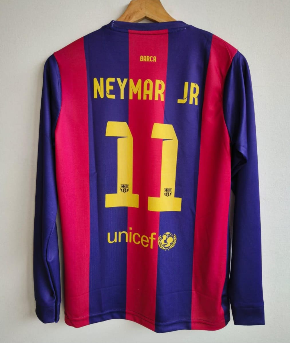 Barcelona 2014/2015 Full Sleeve Home Jersey Embroidery - Neymar Jr