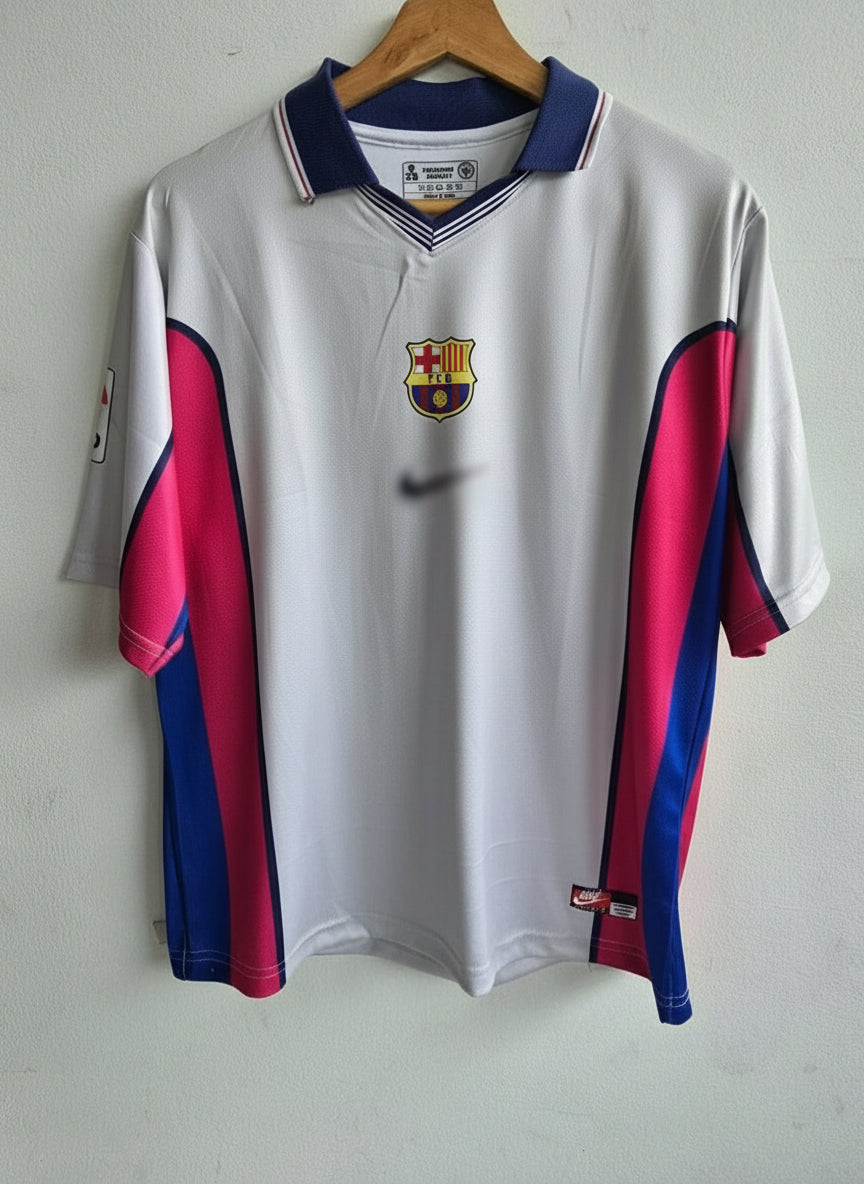 Barcelona 1998/1999 Five Sleeve Collar Away Jersey
