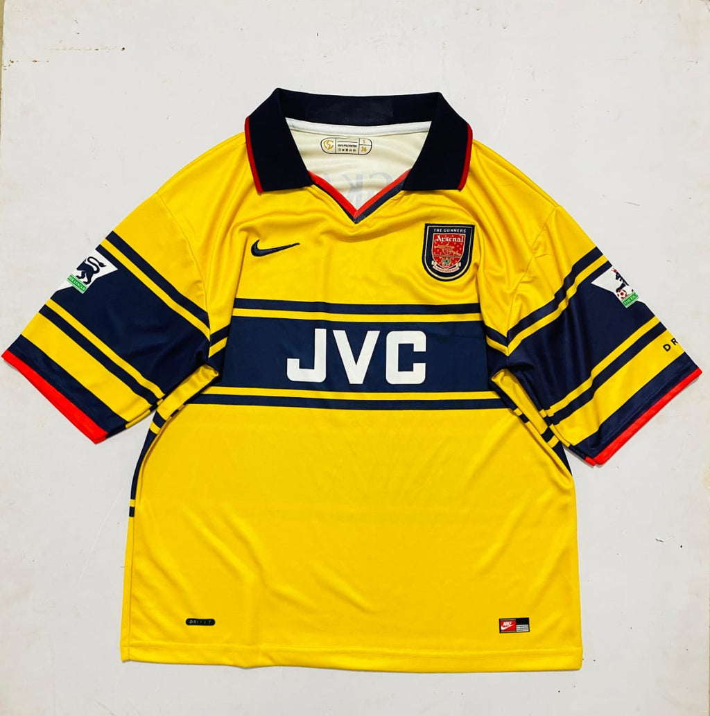 Arsenal 1997/1998 Five Sleeve Embroidery Away Jersey Bergkamp