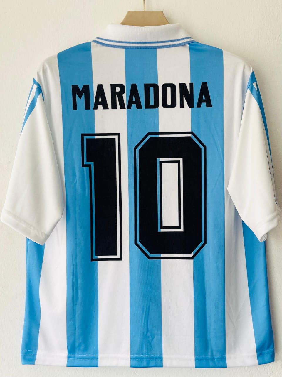 Argentina 1994 World Cup Home Jersey Maradona Five Sleeve