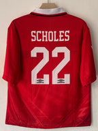 Manchester United 1994/1996 Five Sleeve Home Jersey Scholes