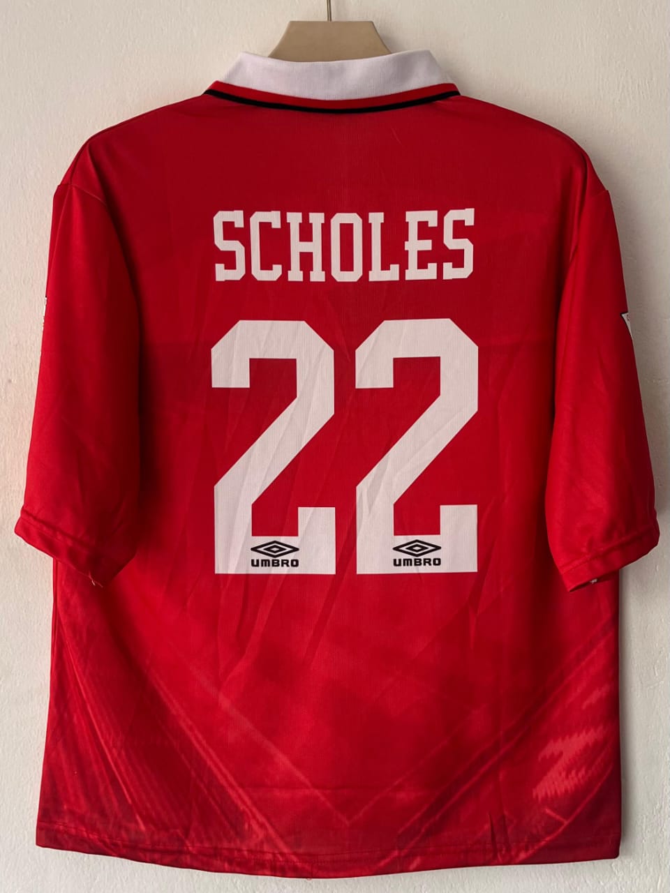 Manchester United 1994/1996 Five Sleeve Home Jersey Scholes