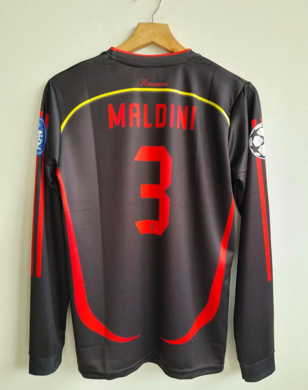 AC Milan 2006/2007 Full Sleeve Embroidery Third Kit Maldini