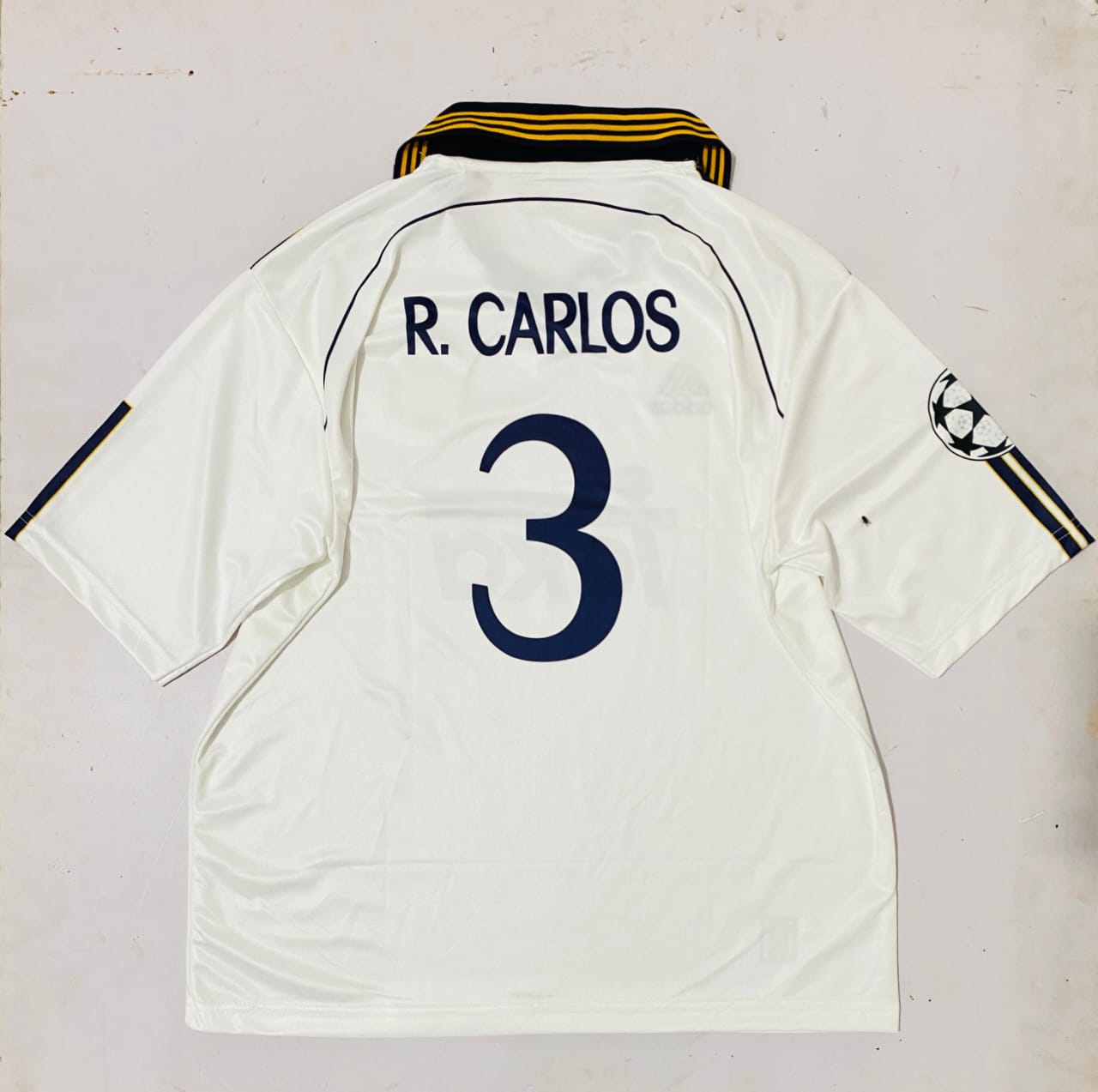 Real Madrid 1998/2000 Five Sleeve Collar Embroidery Home Jersey R.Carlos