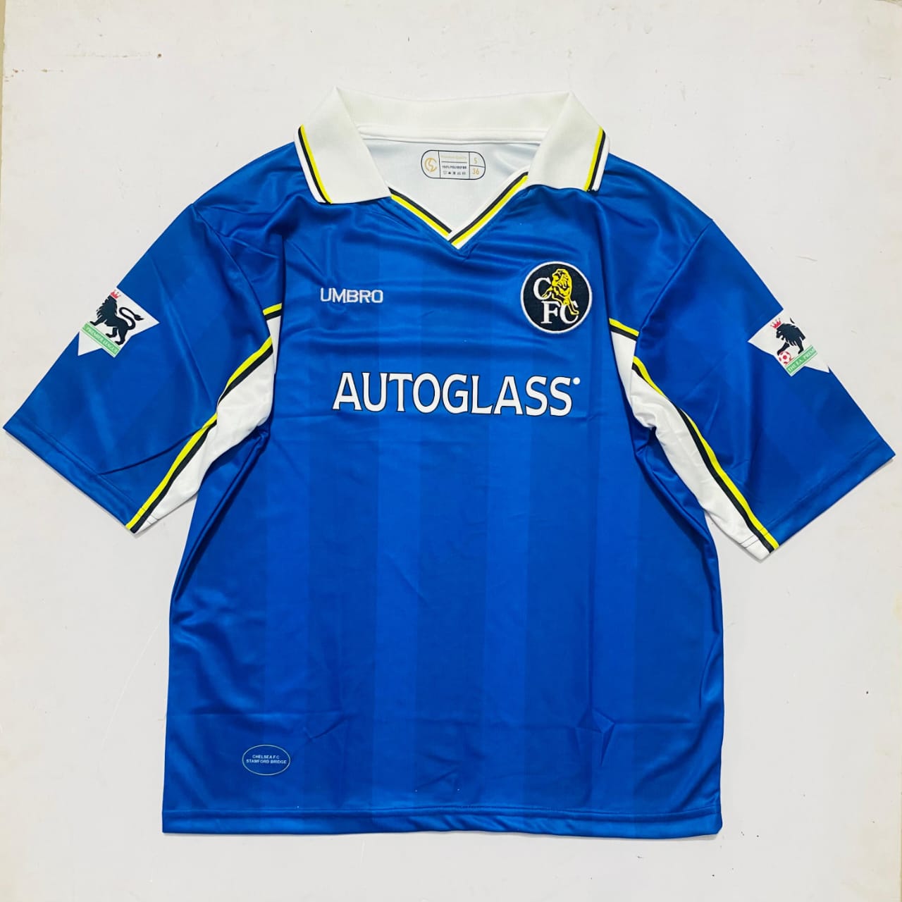 Chelsea 1997/1999 Collar Five Sleeve Embroidery Home Jersey