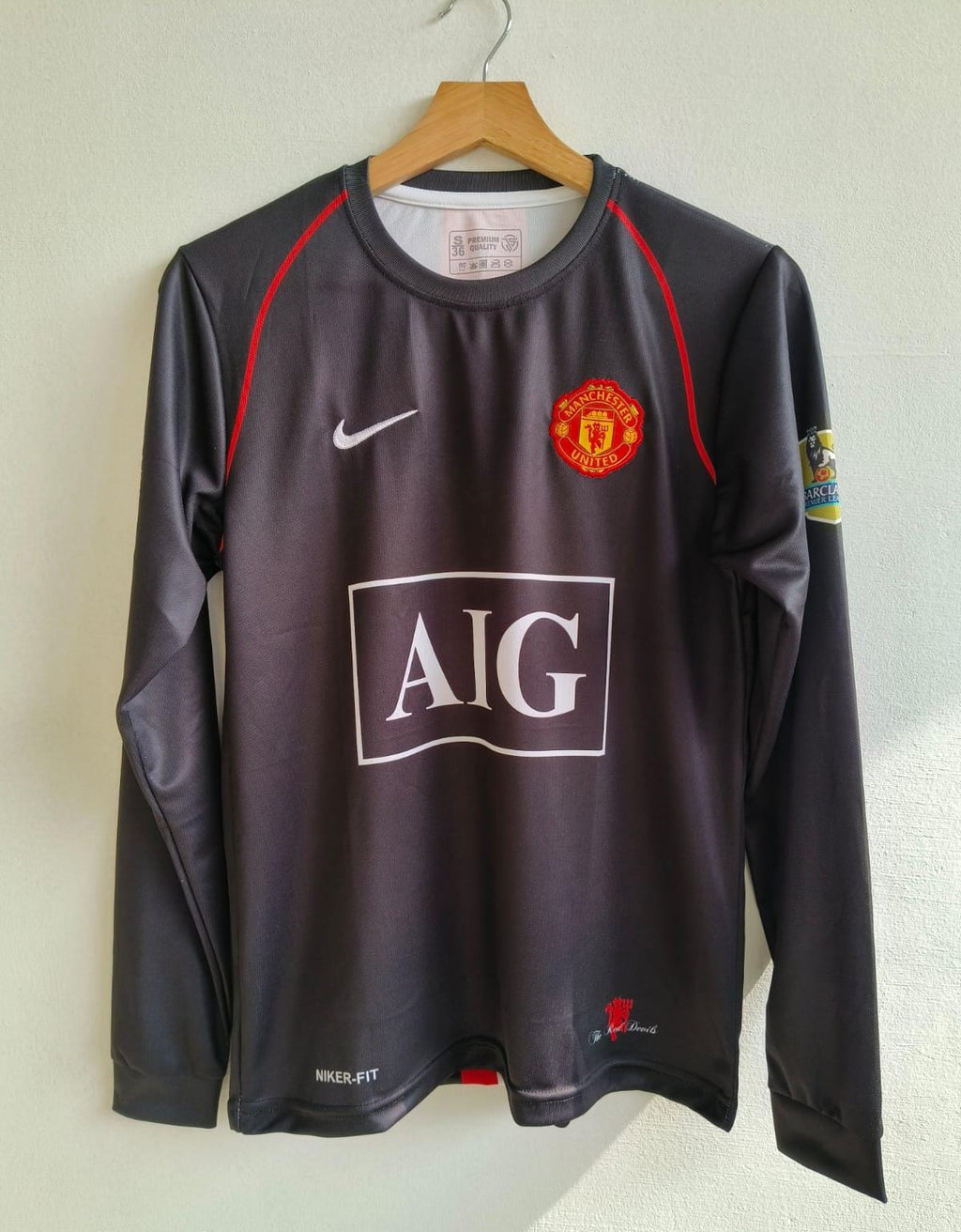 MANCHESTER UNITED 2007/2008 FULL SLEEVE EMBROIDERY AWAY JERSEY RONALDO