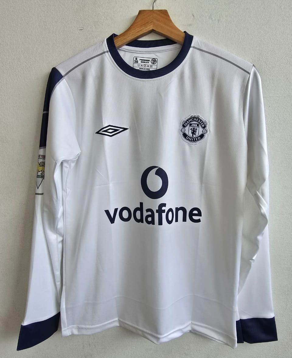 MANCHESTER UNITED 2000/2001 FULL SLEEVE EMBROIDERY AWAY JERSEY BECKHAM