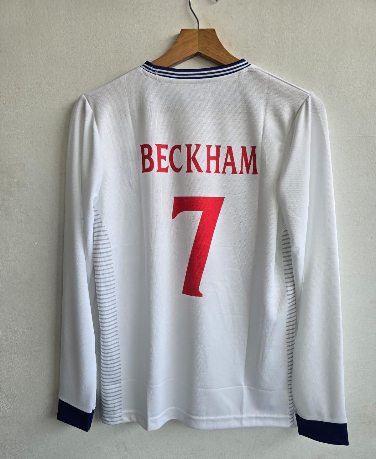 ENGLAND 2000 FULL SLEEVE EMBROIDERY HOME JERSEY BECKHM