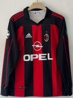 AC MILAN 2000/2002 COLLAR FULL SLEEVE EMBROIDERY HOME JERSEY MALDINI