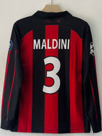 AC MILAN 2000/2002 COLLAR FULL SLEEVE EMBROIDERY HOME JERSEY MALDINI
