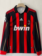 AC MILAN 2006/2007 COLLAR FULL SLEEVE EMBROIDERY HOME JERSEY KAKA