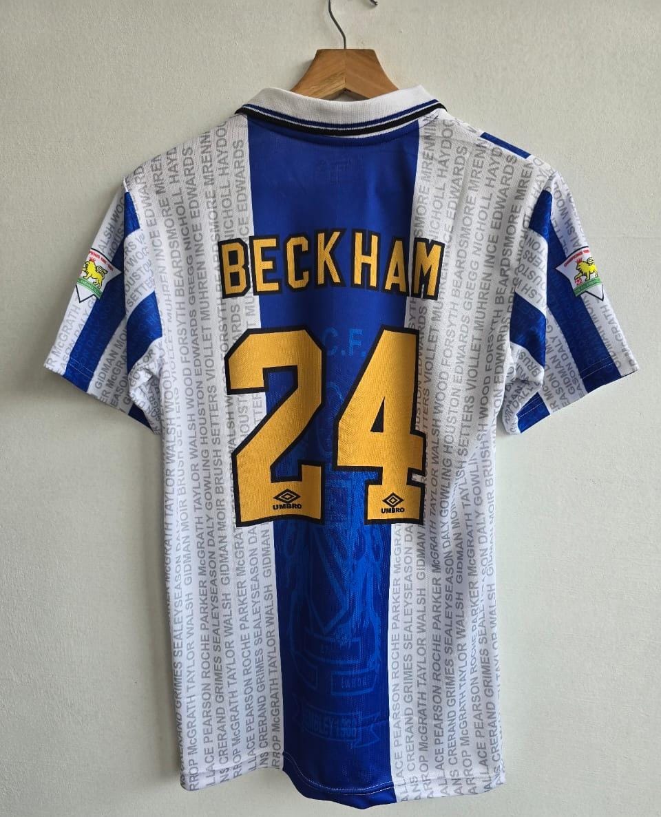 MANCHESTER UNITED 1994 - 1996 COLLAR EMBROIDERY THIRD KIT BECKHAM