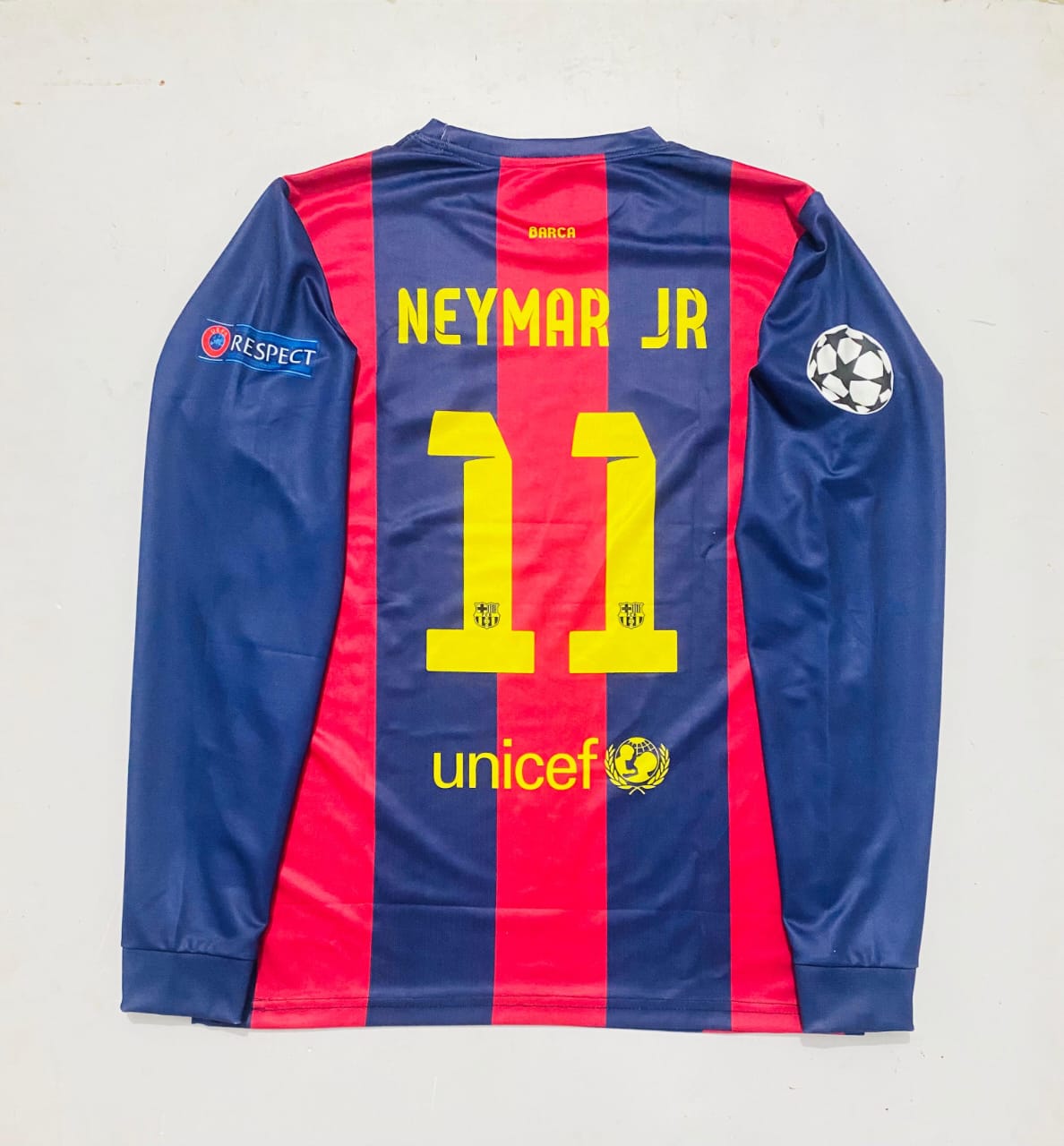 FC BARCELONA 2014 - 2015 FULL SLEEVE EMBROIDERY HOME JERSEY NEYMAR
