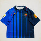 FC BARCELONA 2004 - 2005 FIVE SLEEVE EMBROIDERY AWAY JERSEY