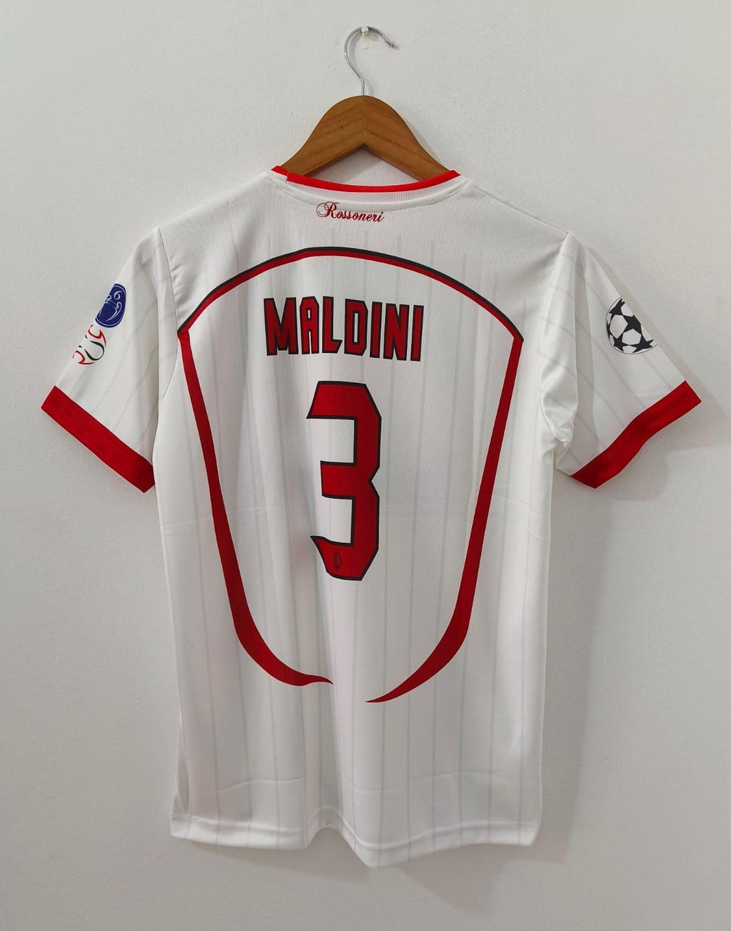 AC MILAN 2006 - 2007 AWAY JERSEY EMBROIDERY MALDINI
