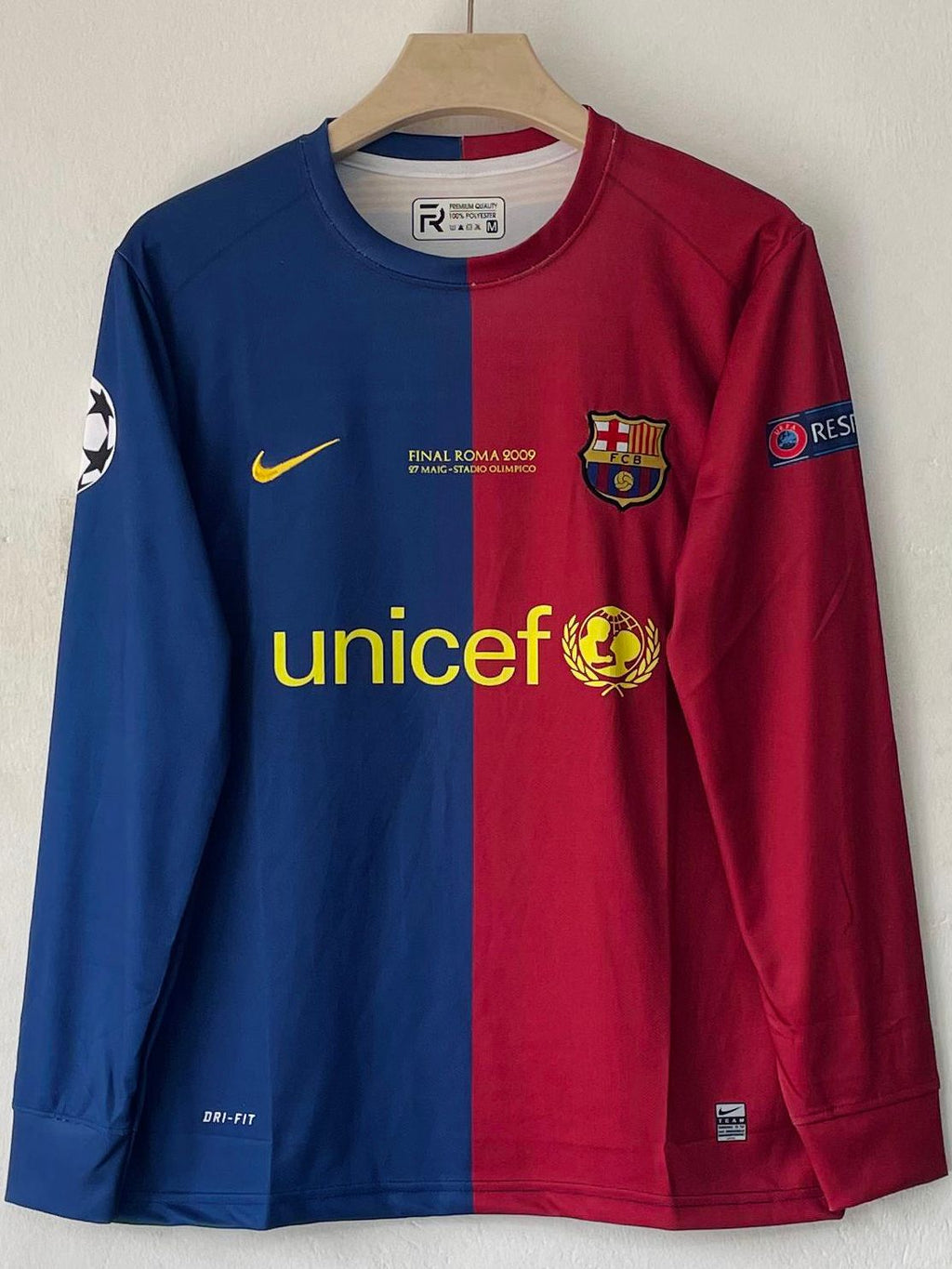 FC BARCELONA 2008 - 2009 FULL SLEEVE EMBROIDERY HOME JERSEY MESSI
