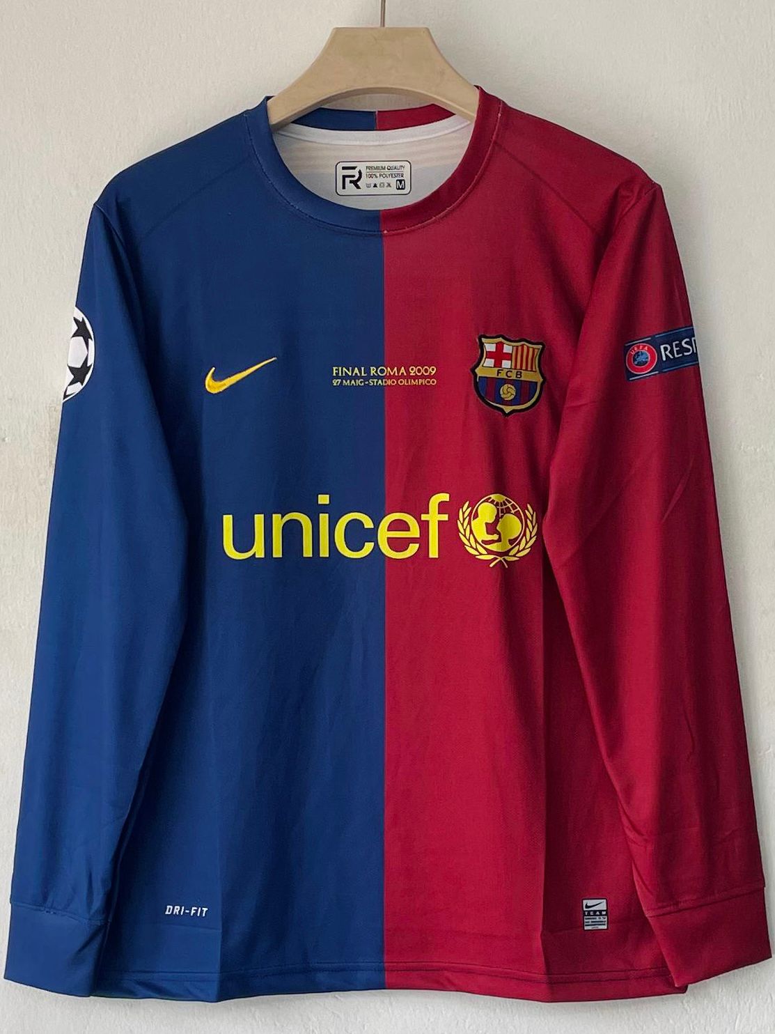 FC BARCELONA 2008 - 2009 FULL SLEEVE EMBROIDERY HOME JERSEY MESSI