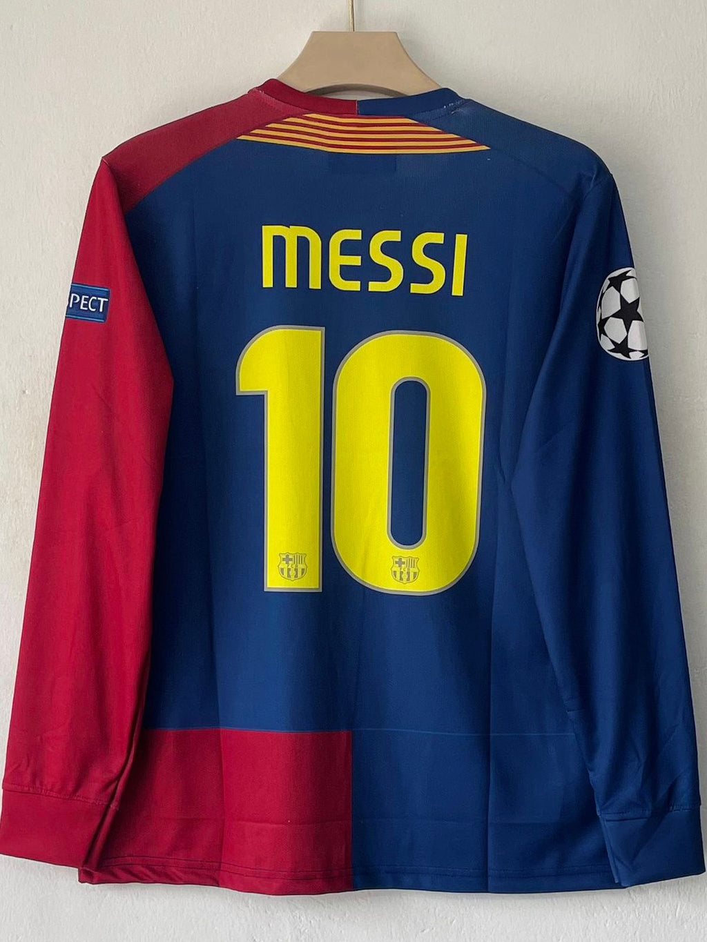 FC BARCELONA 2008 - 2009 FULL SLEEVE EMBROIDERY HOME JERSEY MESSI