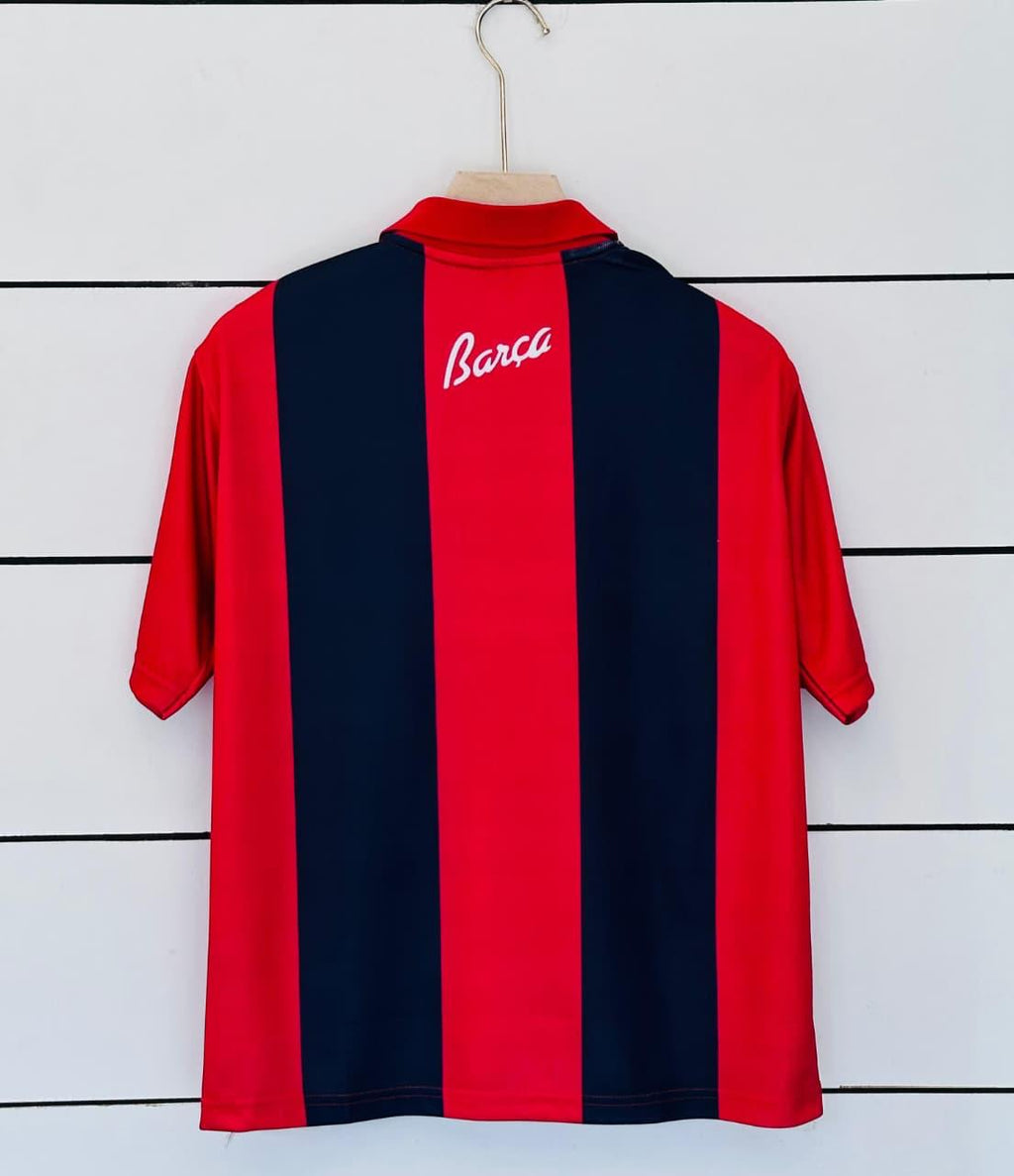 FC BARCELONA 2008 - 2009 COLLAR FIVE SLEEVE RETRO JERSEY