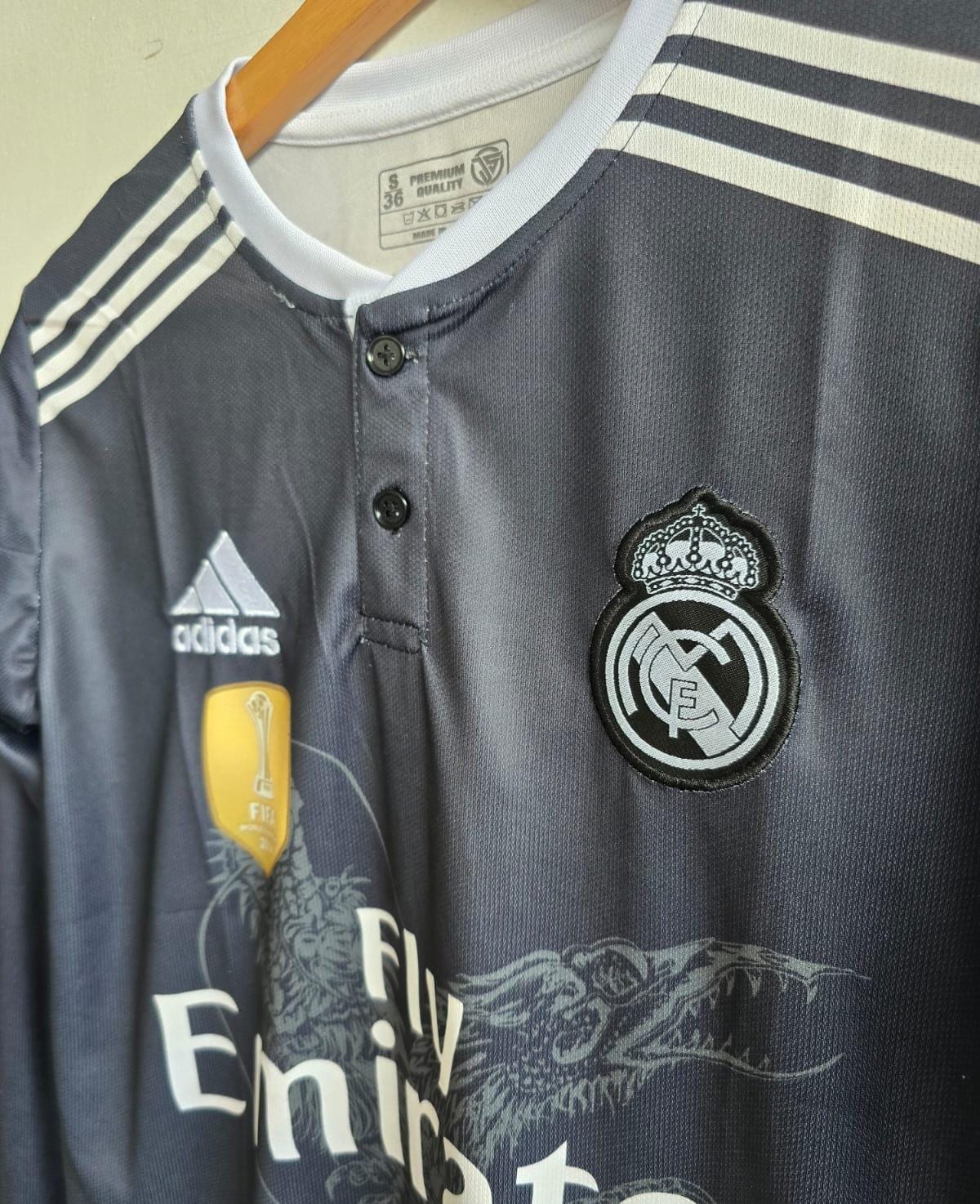 REAL MADRID 2014 - 2015 FULL SLEEVE THIRD JERSEY EMBROIDERY RONALDO