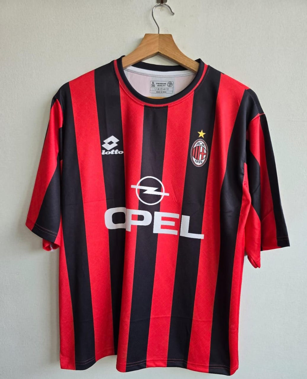 AC MILAN 1997 - 1998 FIVE SLEEVE HOME KIT MALDINI