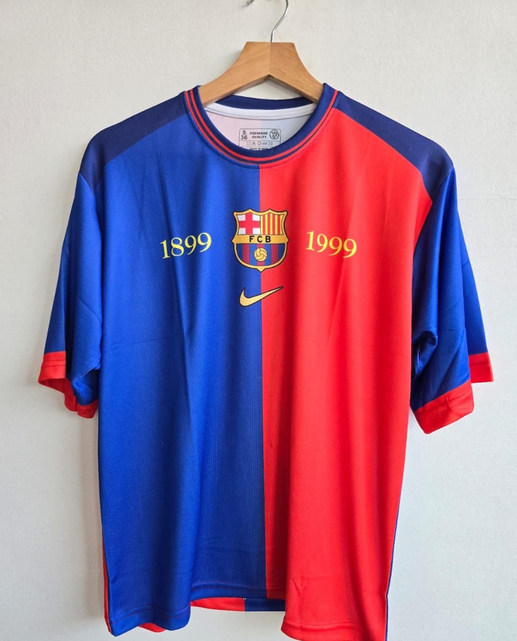 FC BARCELONA 1899 - 1999 FIVE SLEEVE HOME JERSEY PUYOL