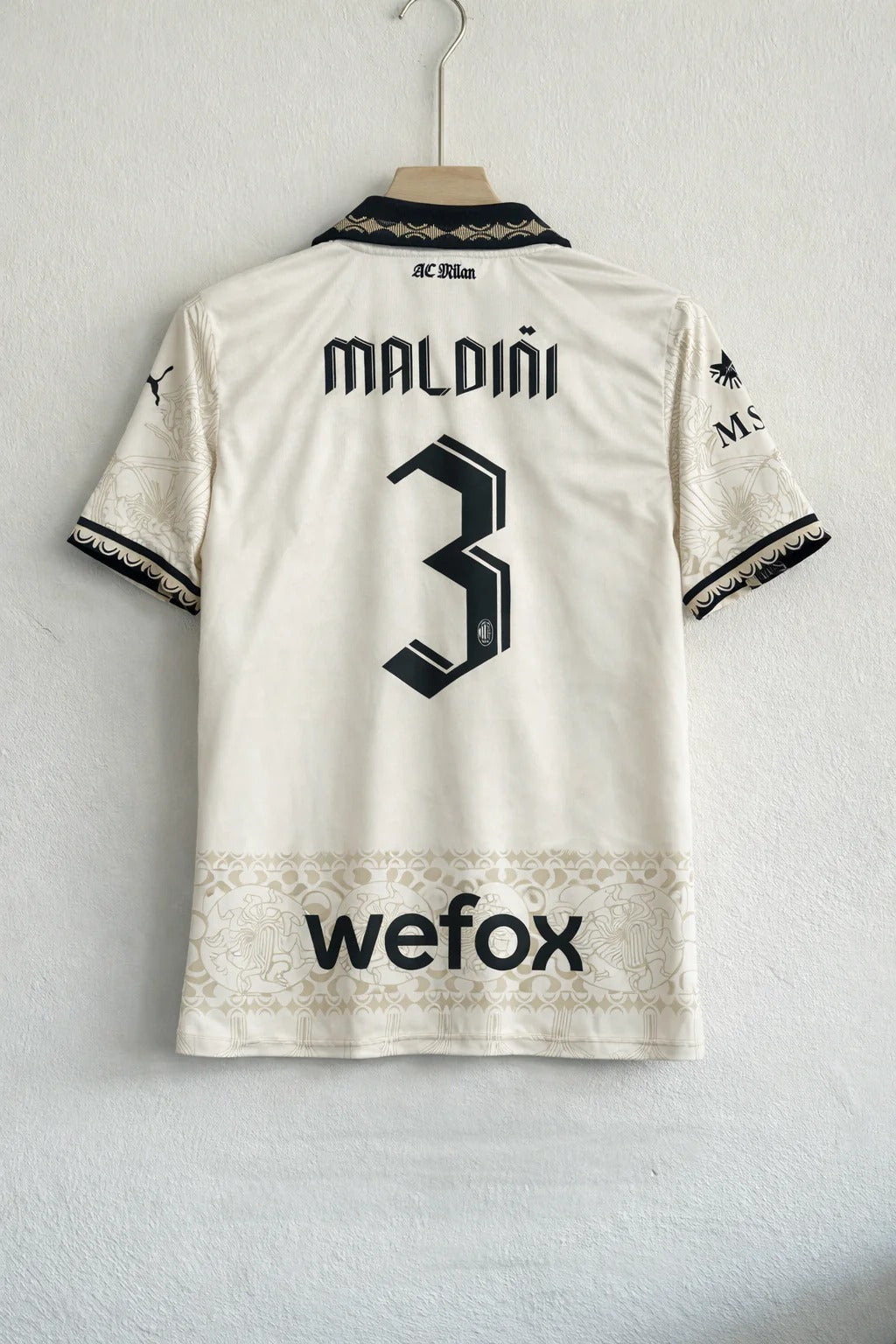 AC MILAN x PLEASURES FOURTH JERSEY COLLAR EMBROIDERY MALDINI