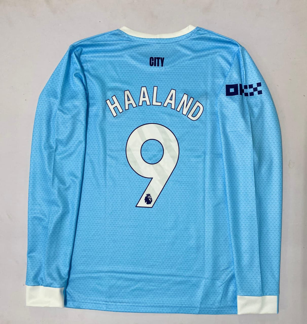 MANCHESTER CITY 2025 - 2026 FULL SLEEVE EMBROIDERY HOME JERSEY HAALAND