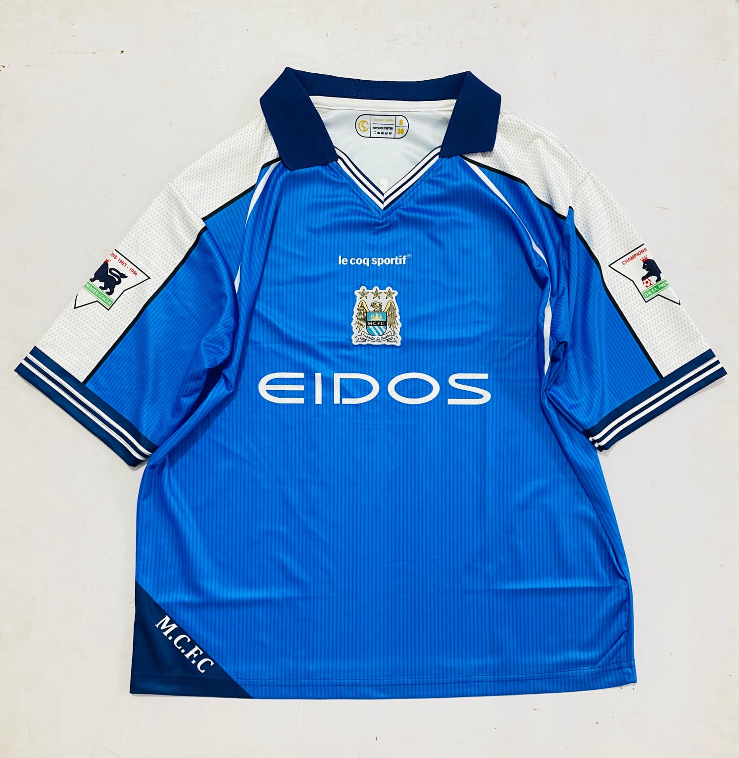 MANCHESTER CITY 1999 - 2001 FIVE SLEEVE EMBROIDERY HOME JERSEY HAALAND