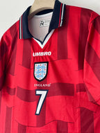 ENGLAND 1997 - 1999 COLLAR EMBROIDERY AWAY JERSEY BECKHAM