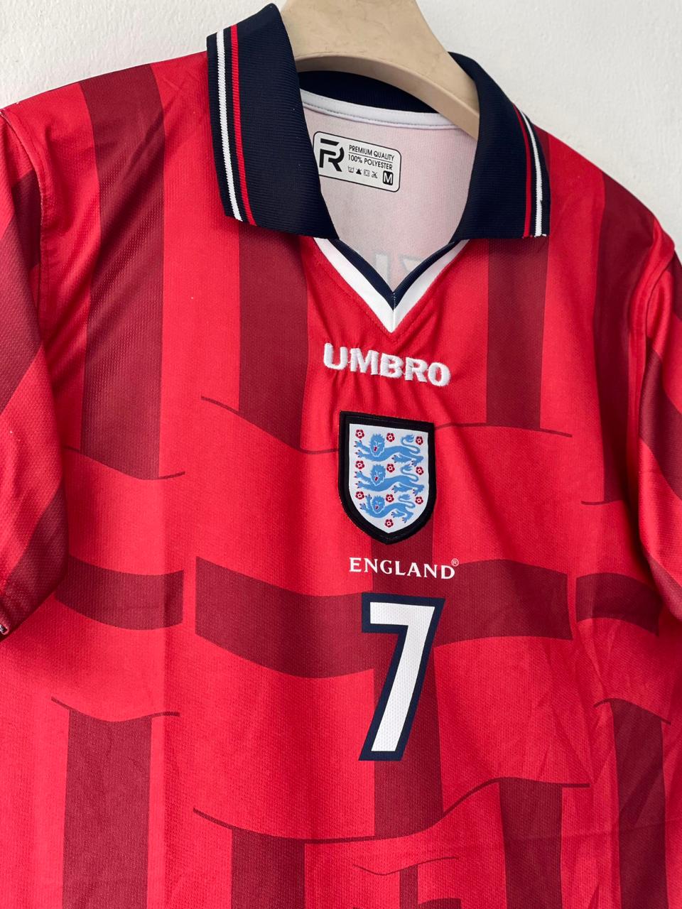ENGLAND 1997 - 1999 COLLAR EMBROIDERY AWAY JERSEY BECKHAM