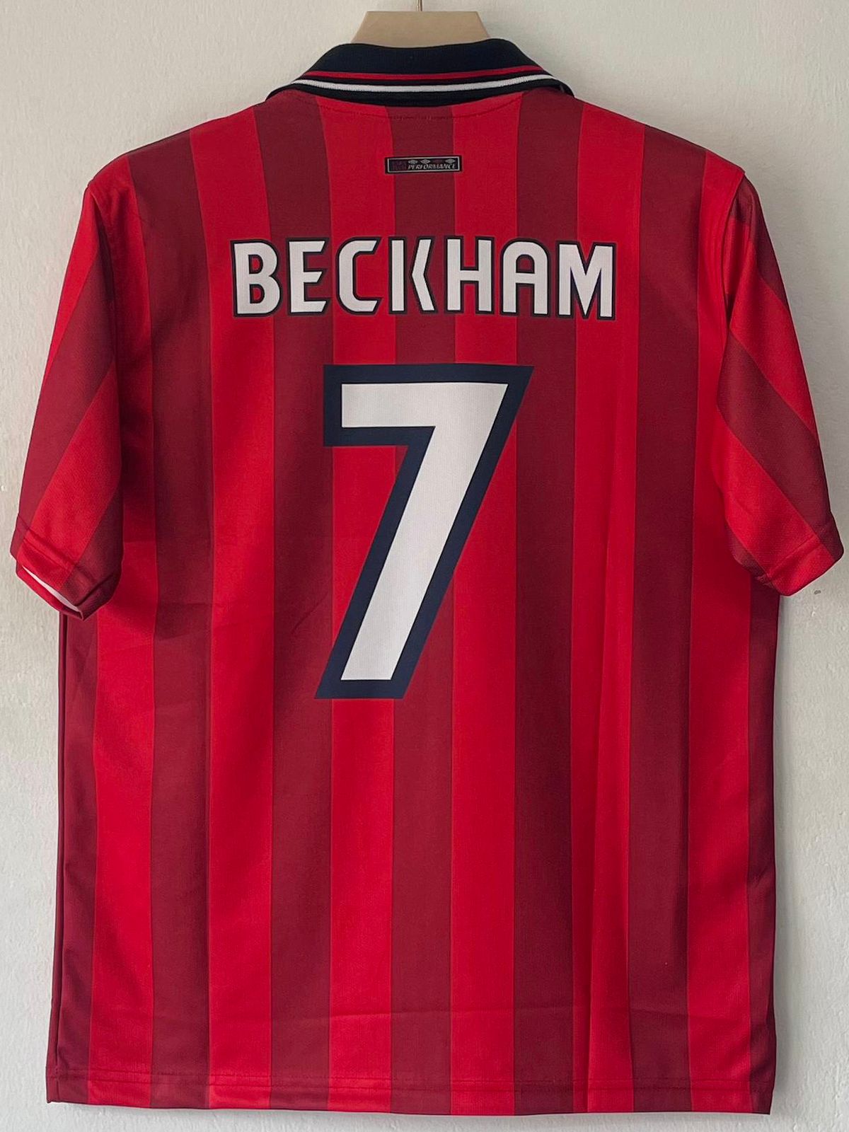 ENGLAND 1997 - 1999 COLLAR EMBROIDERY AWAY JERSEY BECKHAM