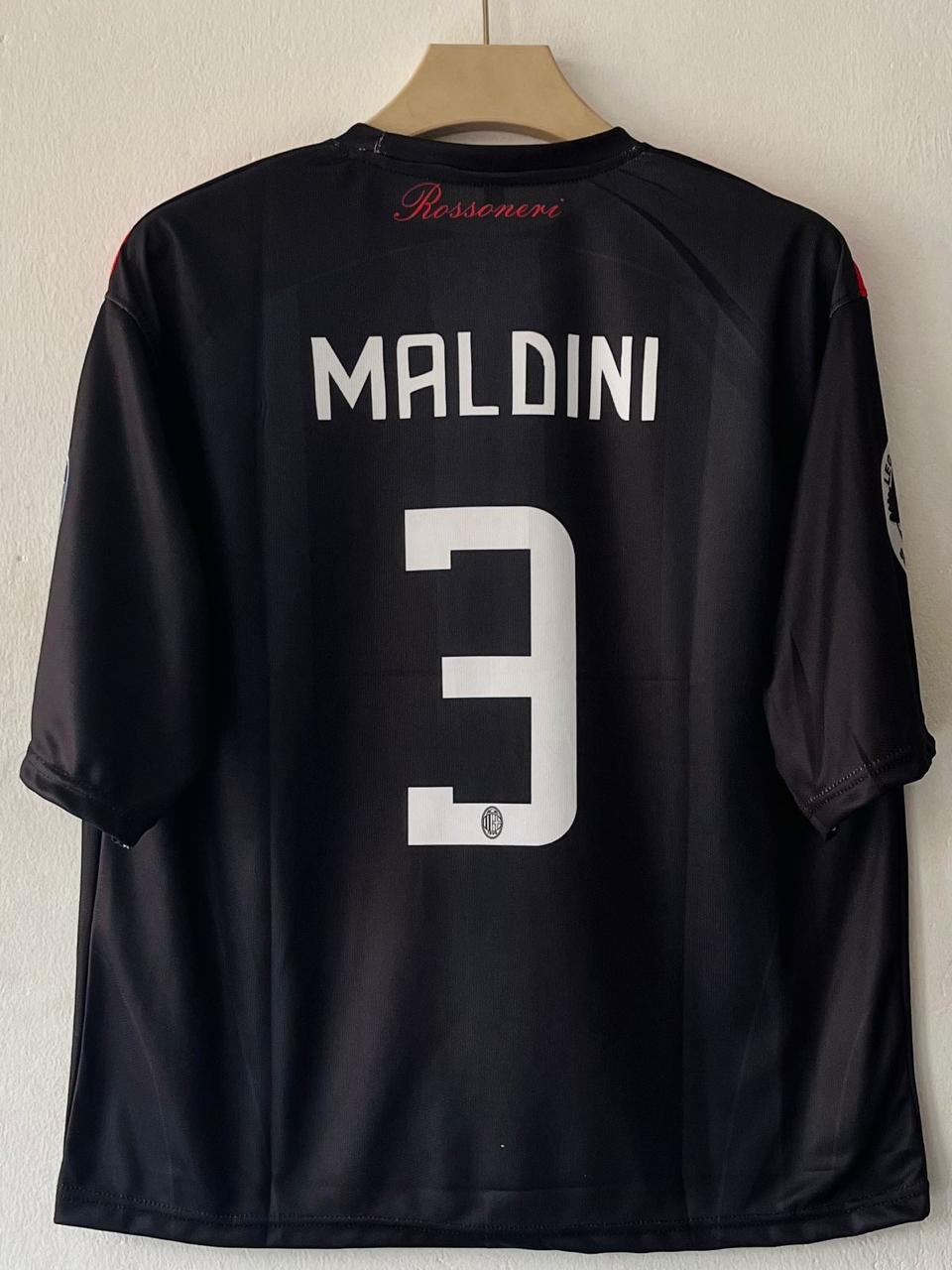 AC MILAN 2008 - 2009 FIVE SLEEVE THIRD JERSEY MALDINI