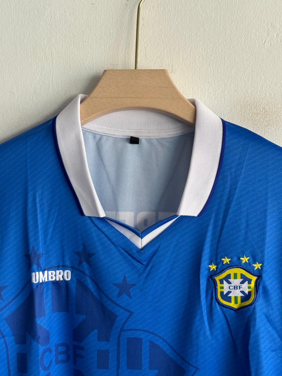 BRAZIL 1994 AWAY KIT BEBETO FIVESLEEVE POLO EMBROIDERY