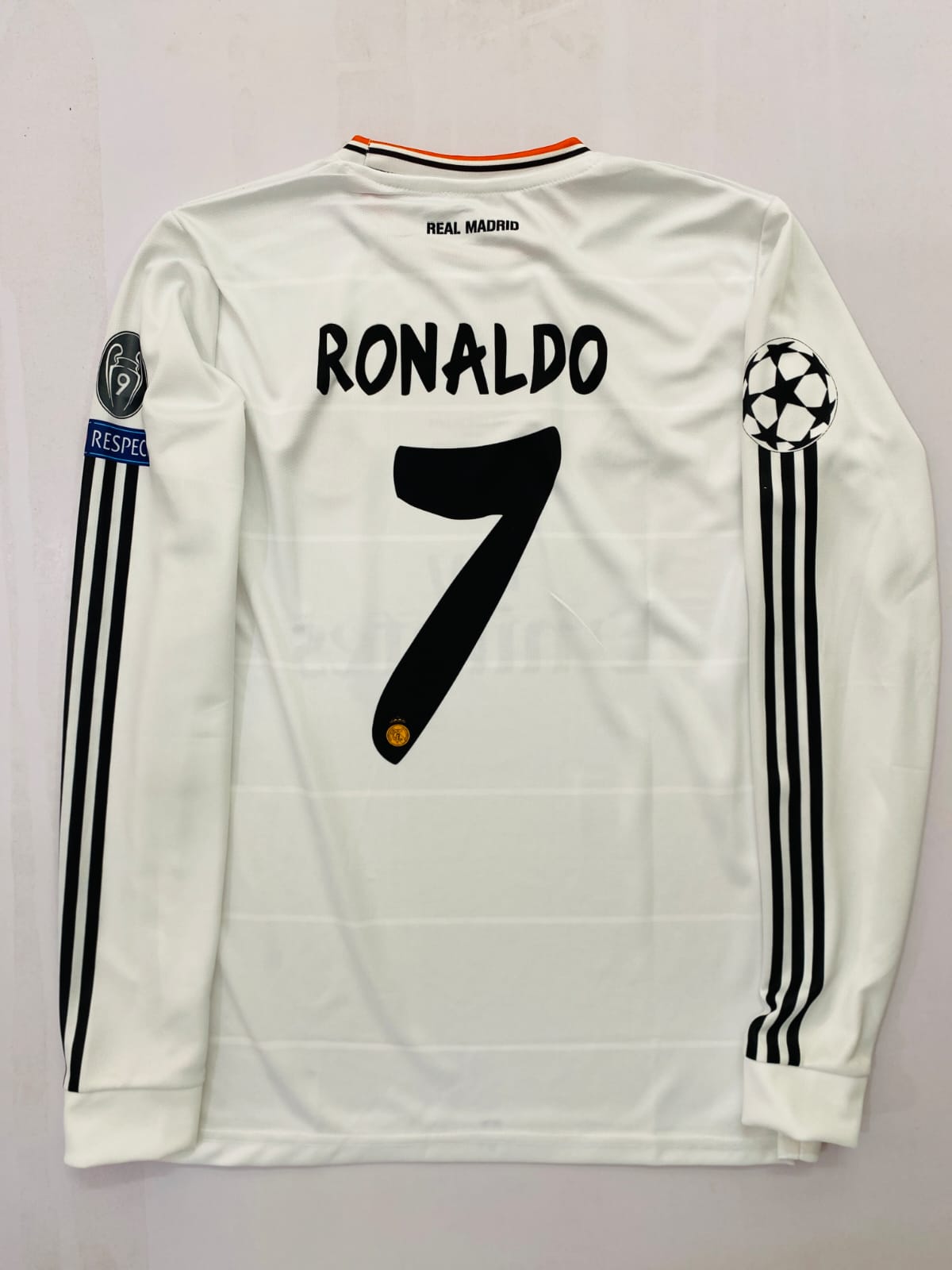 REAL MADRID 2013 - 2014 HOME JERSEY FULL SLEEVE EMBROIDERY RONALDO