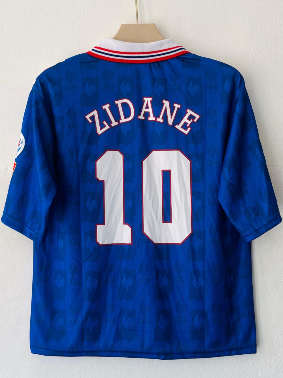 France 1996 Collar Five Sleeve Home Jersey Zidane