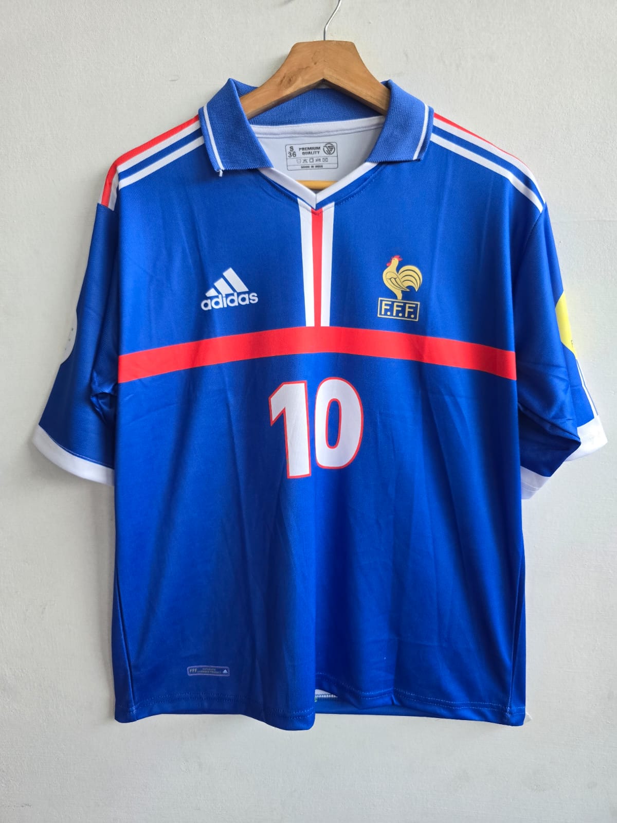France 2000/2001 Five Sleeve Retro Home Jersey Zidane