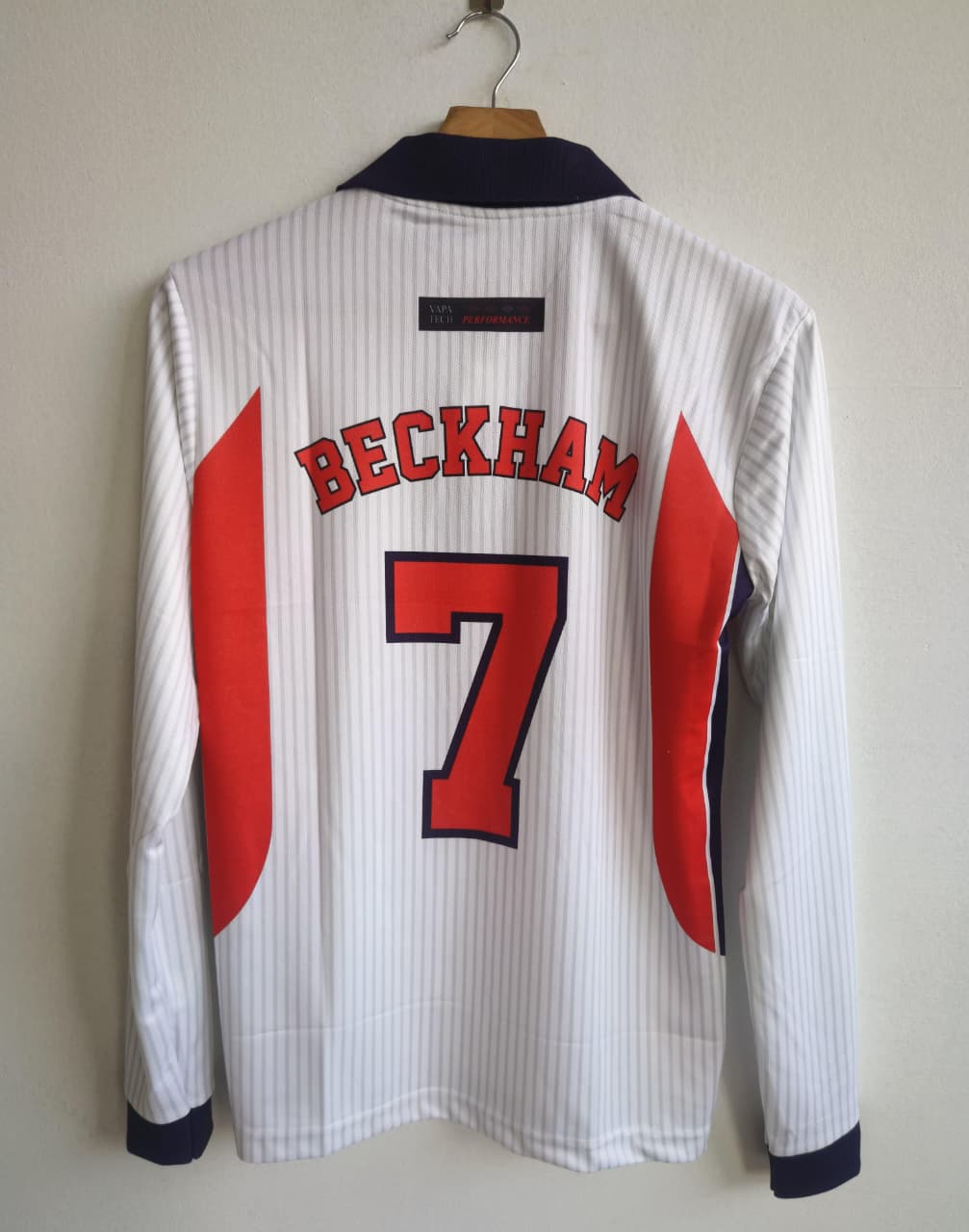 England 1998 Full Sleeve Home Jersey Embroidery